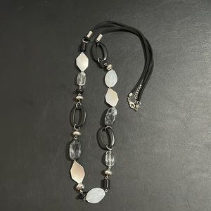 2/$15 Black/silver mixed bead necklace